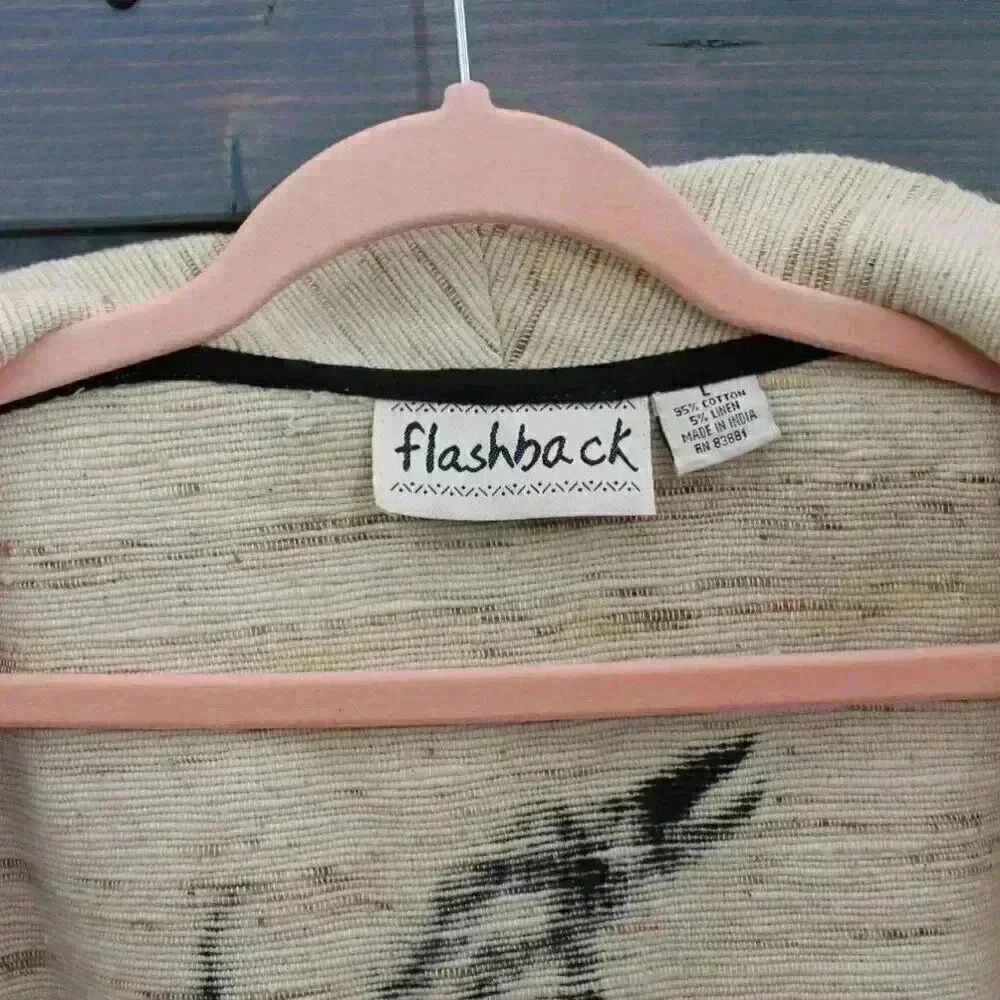 Vintage Southwest Tapestry Jacket Size Large Cotton Linen Blazer Burning Man - Picture 11 of 11